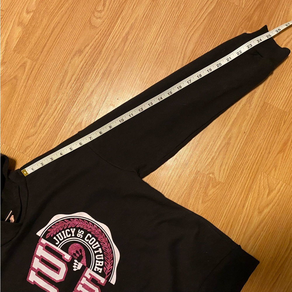 Juicy Couture Kids hoodie size youth XL/16 black long sleeve logo - Picture 10 of 12